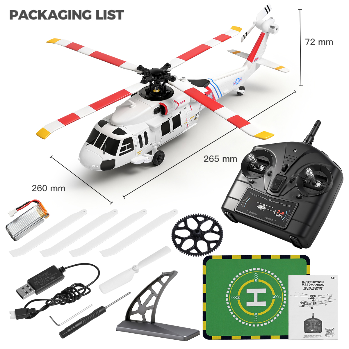 WLtoys K170 K270 UH-60L Brushl – Rc Helicopter Gyro recenzja i cena