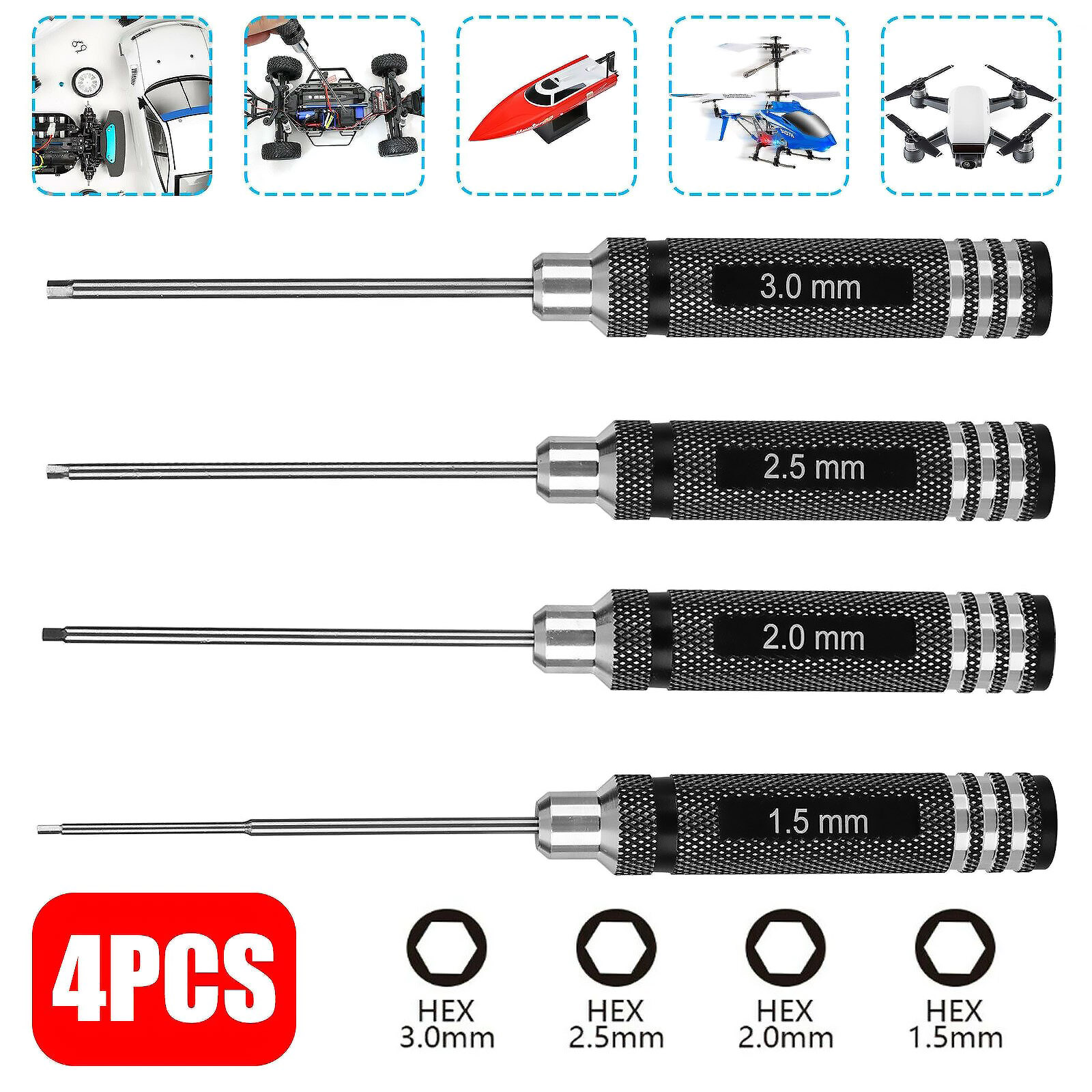 4Pcs/lot RC Tools Hex Nut Scre – Rc Helicopter Tool Kit recenzja i cena