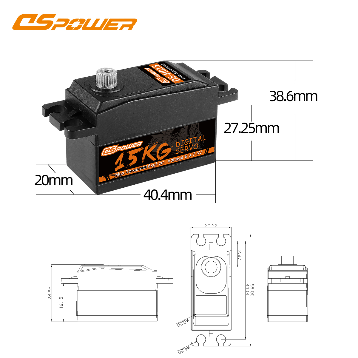 DSpower 15KG High Troque Metal – Rc Helicopter Servo recenzja i cena