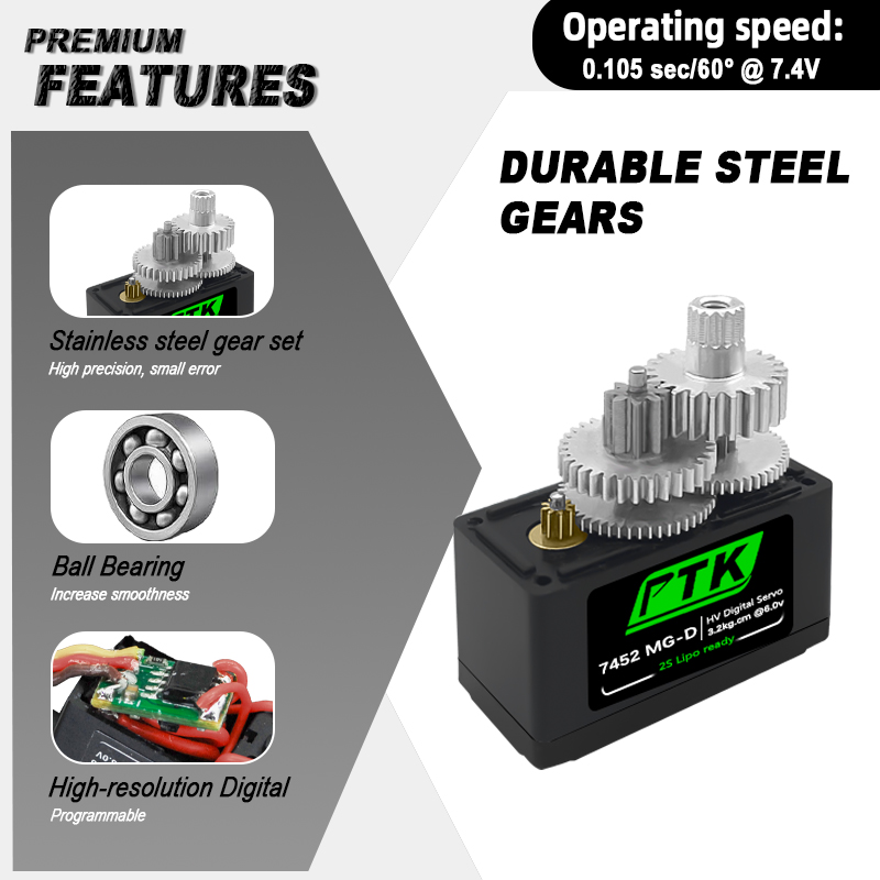 PTK 7452 MG-D 9g Digital Servo – Rc Helicopter Servo recenzja i cena