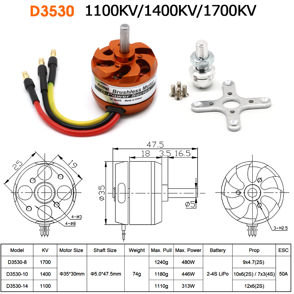 D3530 1100KV 1400KV 1700KV Bru – Rc Helicopter Mini recenzja i cena